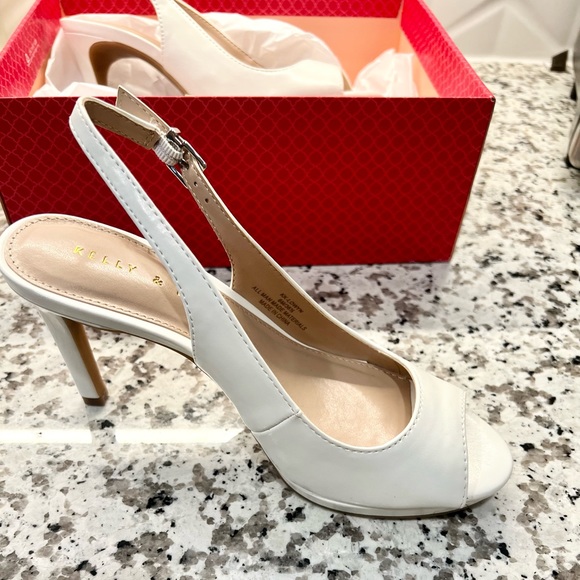 White Lowry Kelly & Katie Heels Shoes 6M NWT - Picture 5 of 13